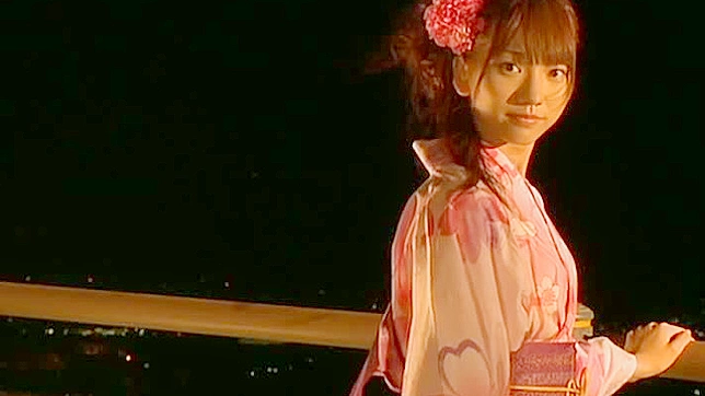 Stunning Aki Takajo posing in a kimono