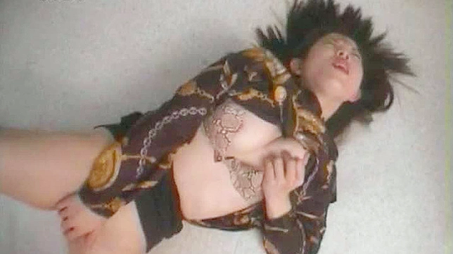 Wild Asian amateur in fierce masturbation session