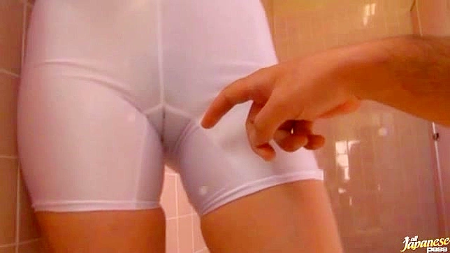 Yui Uehara shows off her cameltoe and gets the guy's jizz on