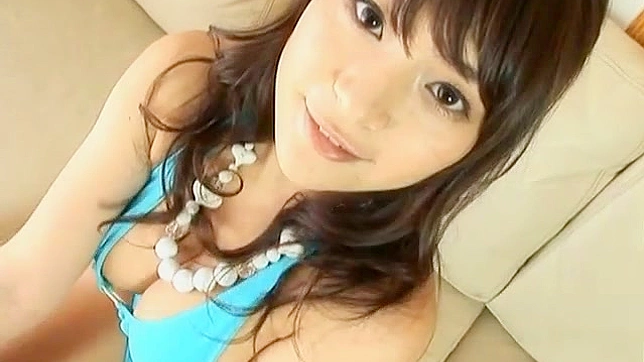 Starry eyed busty Asian Megu Fujiura modeling and posing