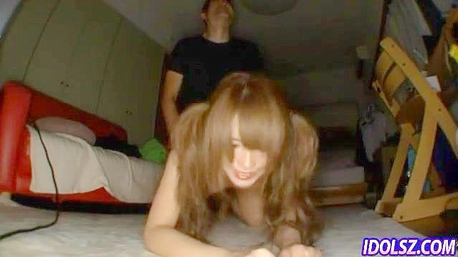 Asian gf pinned down and given the dick in her crotch