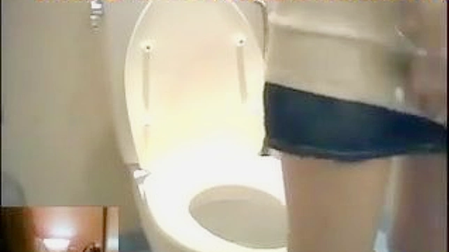 Stunning and sexy japanese  is ing in the toilet