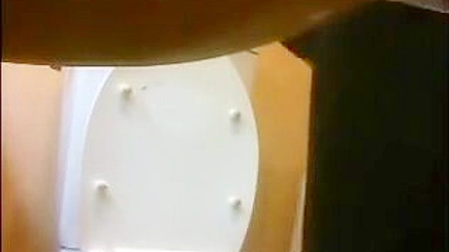 Sexy and cute japanese babe is ing in the toilet