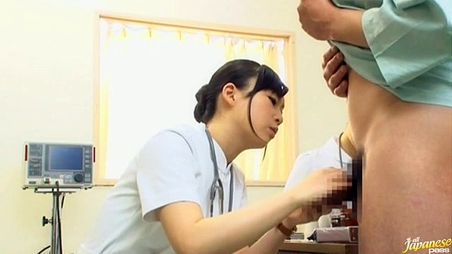 Young nurse likes to do handjob to her lovely patient