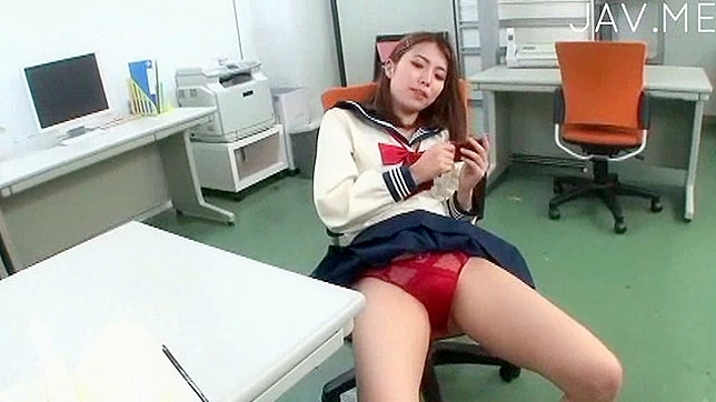 Fascinating and hot japanese schoolgirl is thinking about sex