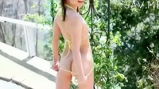Ravishing solo teen in bikini is playing with her cunt