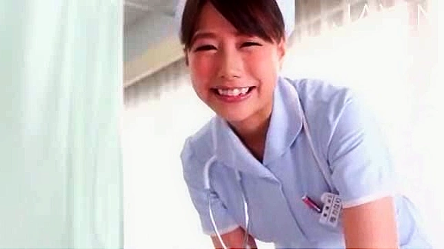 Experienced and sexy japanese nurse is doing footjob to her buddy