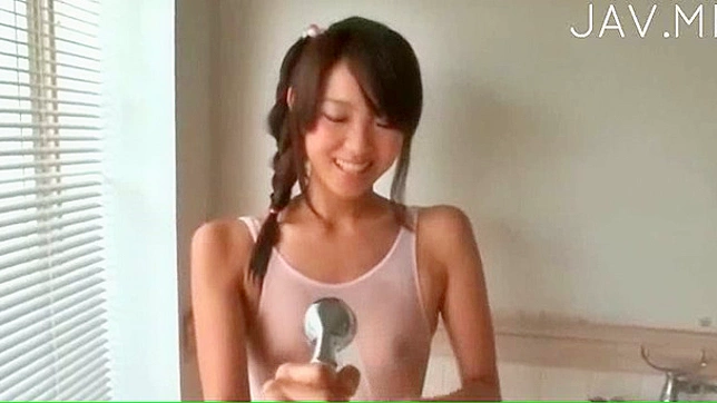 Hot and straight japanese sweetie is taking shower