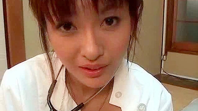 Nice looking japanese nurse is swallowing huge schlong