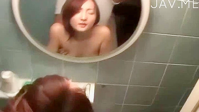 Glorious asian teen is sucking strong love stick on her knees