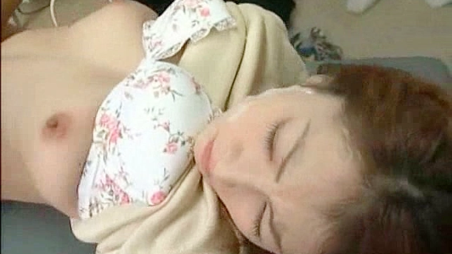 Terrific japanese cutie with natural cans goes facial