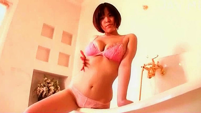 Short haired and sexy japanese angel is taking shower