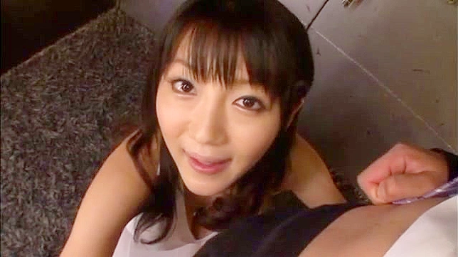 Appealing and sexy japanese doll is giving blowjob