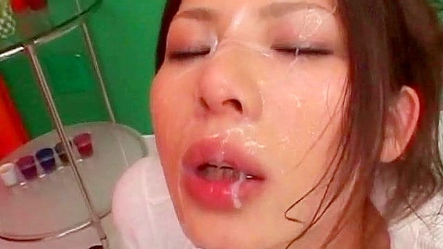 Wondrous and amateur japanese teen goes facial on her knees