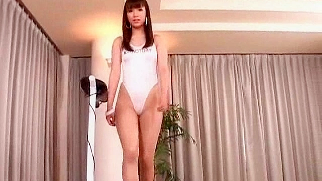 Cute Japanese babe in swimsuit needs wild pleasuring