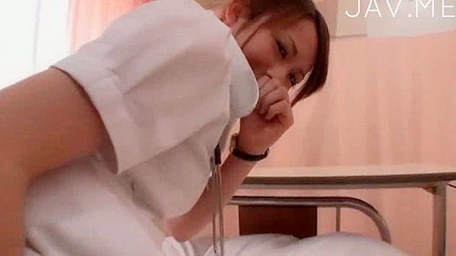 Sexy nurse bends over and tries to suck patients cock
