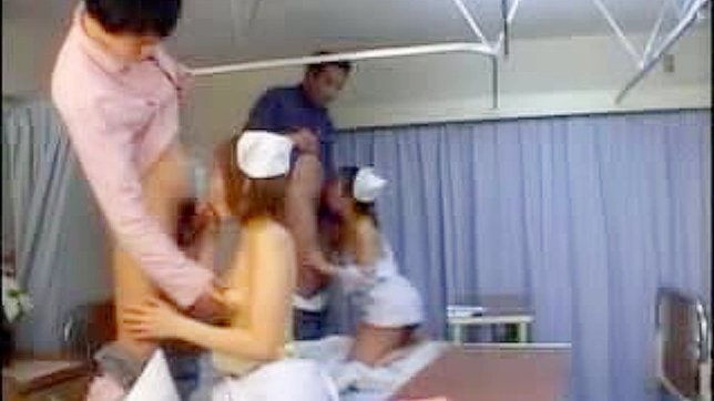 Crazy Asian gang bang with hot nurses and patients