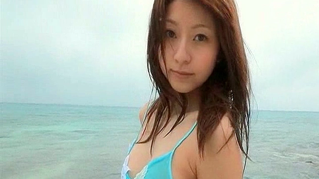 魅惑的な日本人の恋人とセクシーなビーチに出かける