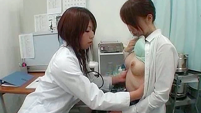 Japanese lesbian doctor gives babe a lusty body examination