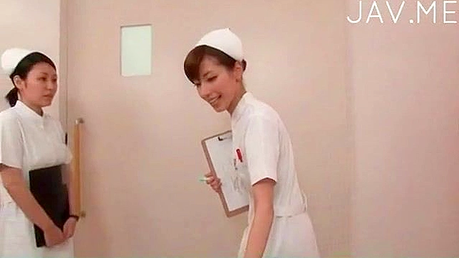 Brunette nurse jumped on the patient's cock and fucked