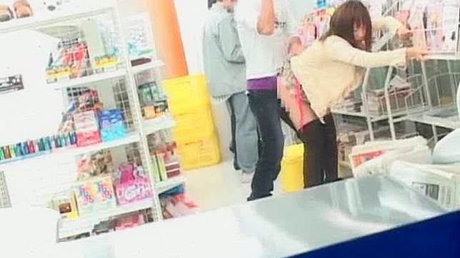 Horny couple passionately fuck in the store