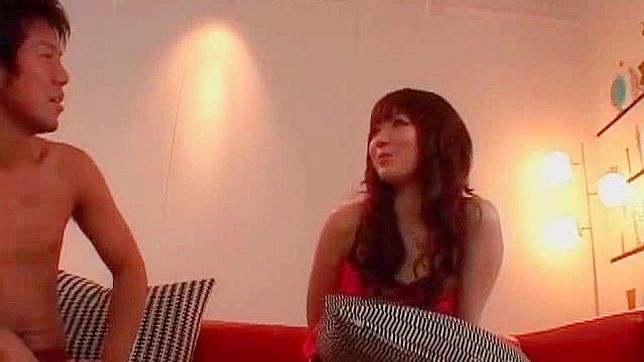 Nasty fuck on the couch for steamy Japanese cutie