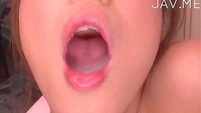 Succulent cumshot delight for pretty Asian's hot mouth