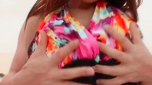 Big tits amateur chick shares her hot twat at the seaside