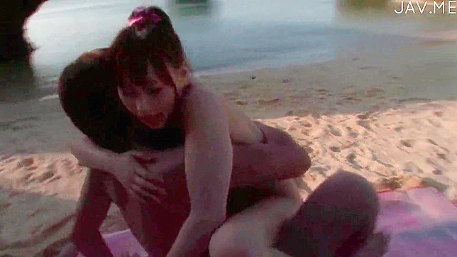 Redhead asian  gets fucked and sucked on the beach
