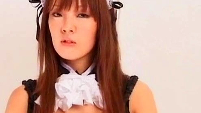 Demure Asian maid Hitomi is hungry for wild pussy delights