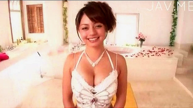Pretty Asian chick creates hot vibration with her perky tits