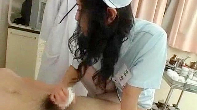 Demure Japanese nurse offers sexual healing with her hot tits