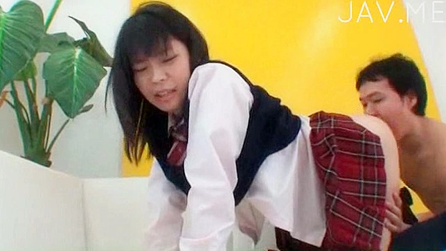 Explicit doggystyle hammering for cute Japanese teen