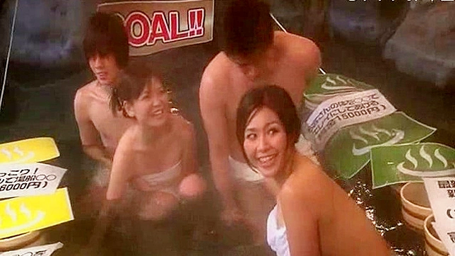 Joyful and cute japanese  is sucking pecker in the sauna