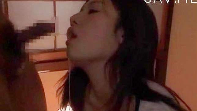 Dazzling japanese  with big tits is swallowing huge dick