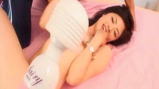 Delighting Asian chick's horny twat with different sex toys