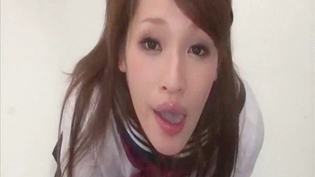 Attractive and cute japanese teen is swallowing powerful stick