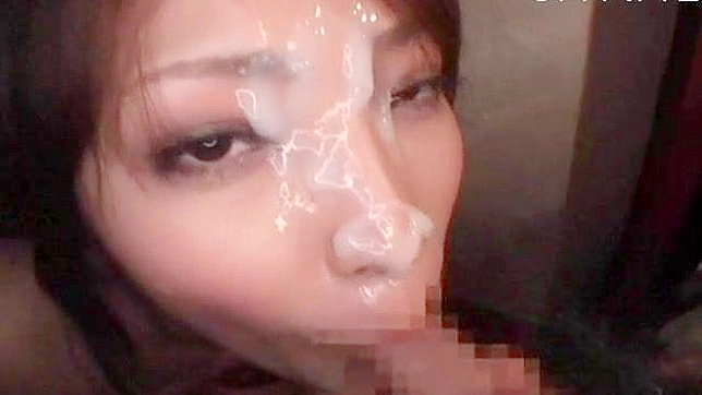 Delightful facial cumshot for gorgeous Asian sweetheart