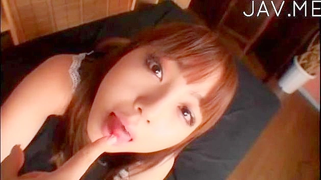 Amateur japanese cutie in stockings is doing perfect footjob