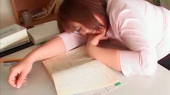 Japanese student with big tits gets fucked in the class