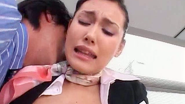 Handsome japanese office lady gets fucked on the table