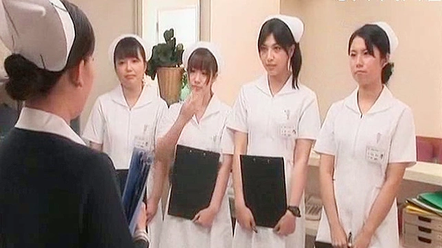 Sweet Japanese nurse delights patient with lusty handjob