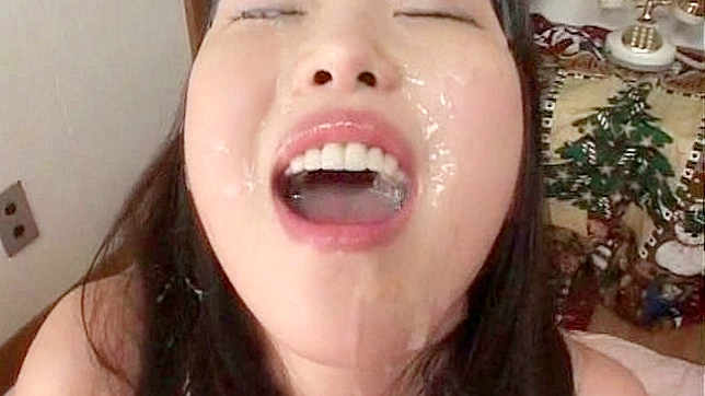 Asian babe gets a massive facial