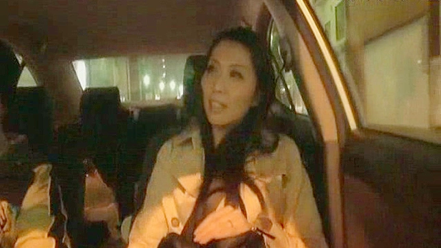 Whimsical asian pornstar is sucking phallus in the car