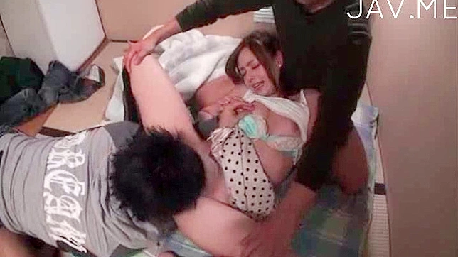 Beauty and handsome japanese  having threesome gangbang