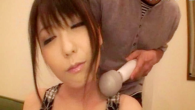 Frisky japanese pornstar gets her hole masturbated well