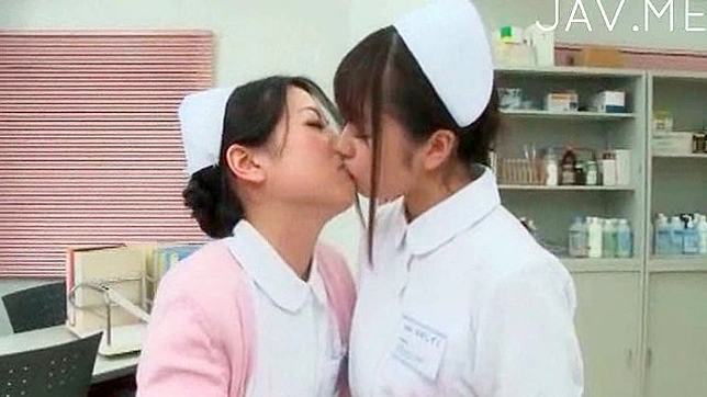 Sensual lesbian kissing action