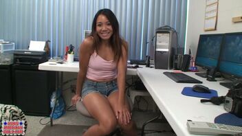 Hot posing at work with Keeani Lei
