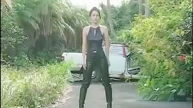 Asian Babe Wearing Leather