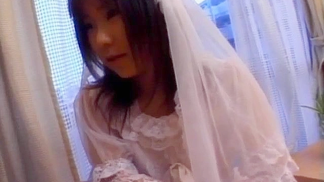 Nami Asakura in wedding dress sucks cock and rubs it with gloves Video 4
